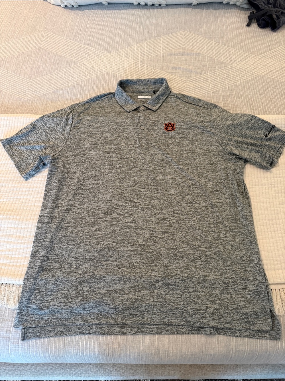 Columbia Golf Grey Polo with Auburn Logo XL